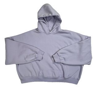 Abercrombie & Fitch Soft A&F Essentials Purple Fleece Pullover Hoodie XXL Crop